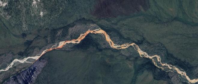 Orange river in The Yukon